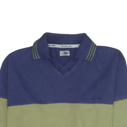 Levi's Men's Blue Green Black Colour Block Long Sleeve V-Neck Sweatshirt M - Image 6