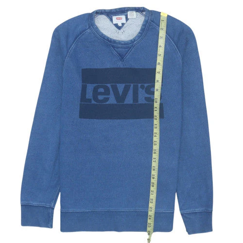 Levi's Men's Blue Logo Crew Neck Pullover Sweatshirt Size S - Image 2