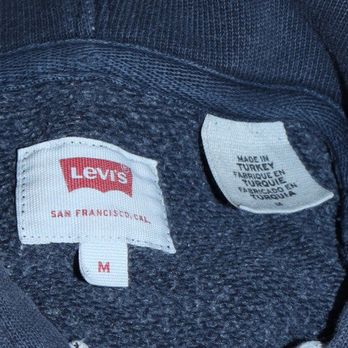Levi's Men's Blue Pullover Hoodie M Logo Cotton Blend Casual - Image 6
