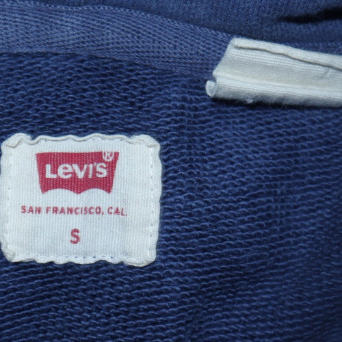 Levi's Men's Blue Pullover Hoodie Small Logo Graphic Sweatshirt - Image 5