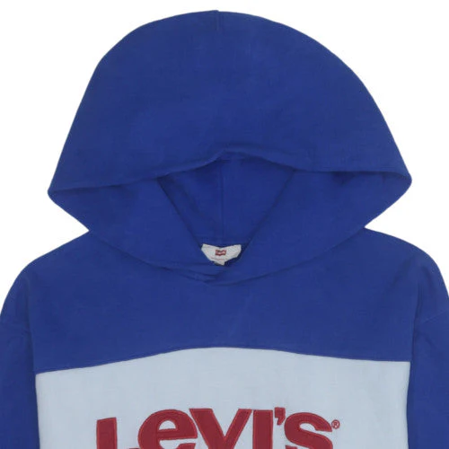 Levi's Men's Blue Pullover Hoodie with Logo Front Size S - Image 7