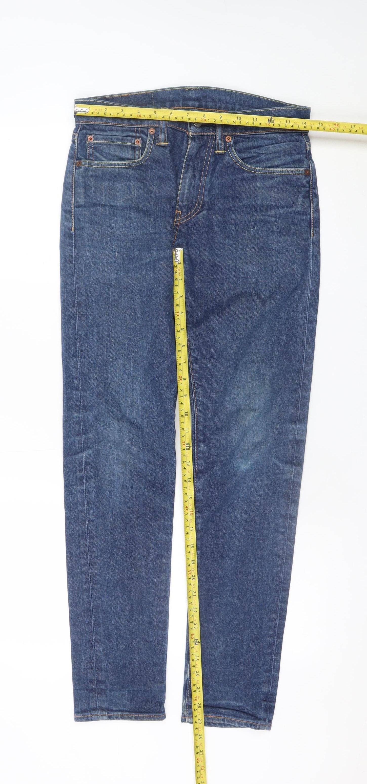 Levi's Men's Blue Straight Slim Fit Jeans W28 L32 Denim - Image 2