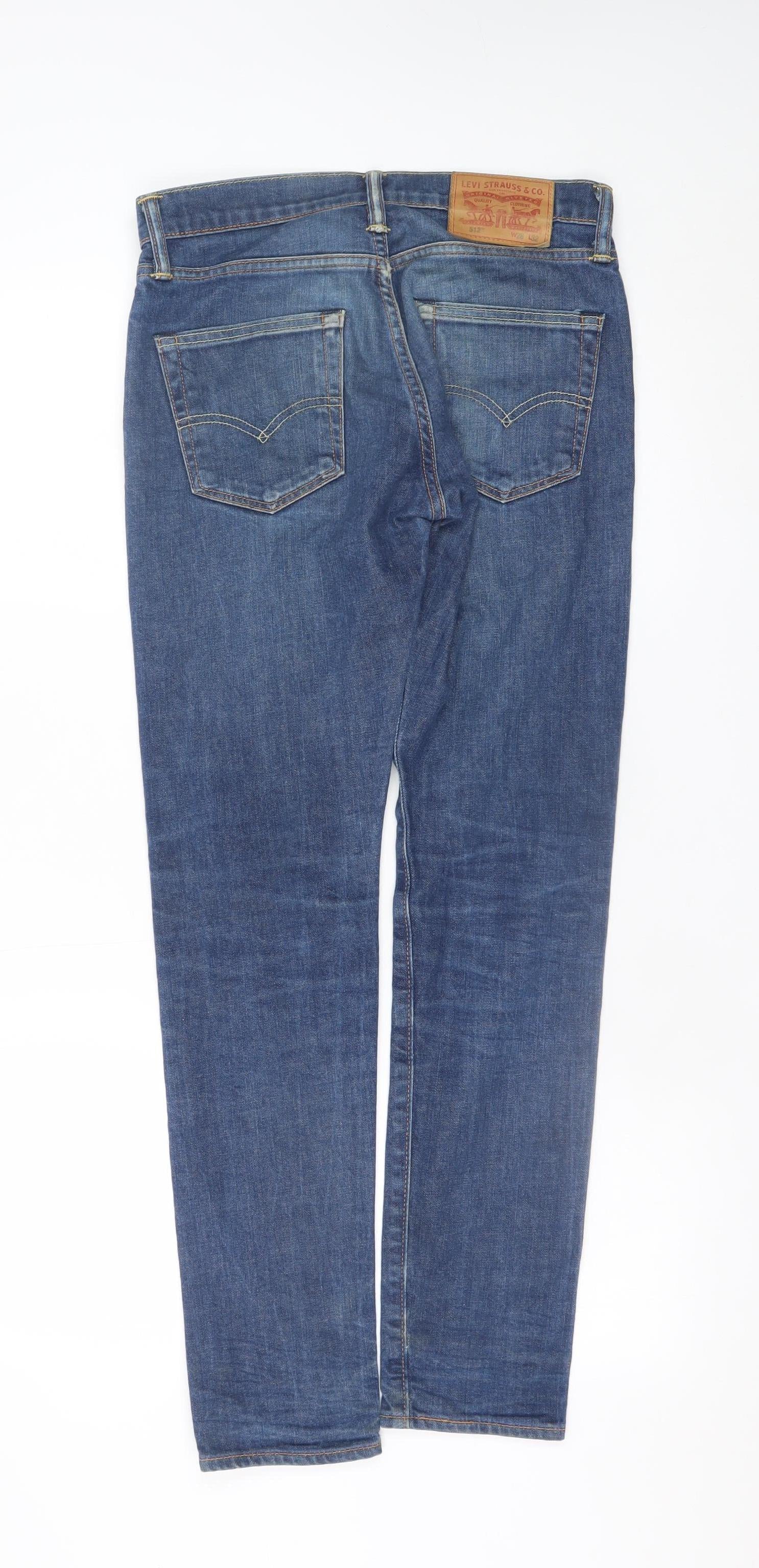 Levi's Men's Blue Straight Slim Fit Jeans W28 L32 Denim - Image 3