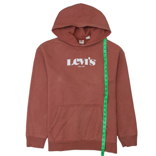 Levi's Men's Brown Relaxed Pullover Hoodie L Logo Graphic Fleece - Image 3