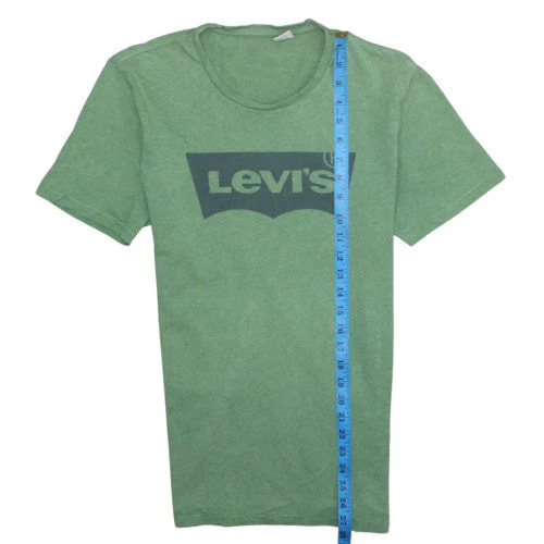 Levi's Men's Green Logo Crew Neck Cotton T-Shirt Size S - Image 2