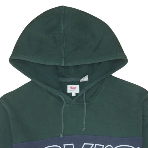 Levi's Men's Green Pullover Hoodie L Logo Fleece Sweatshirt - Image 8