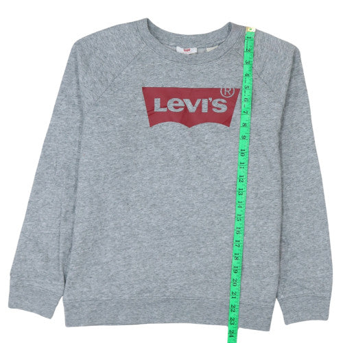 Levi's Men's Grey Crew Neck Graphic Logo Pullover Sweatshirt Size S - Image 2