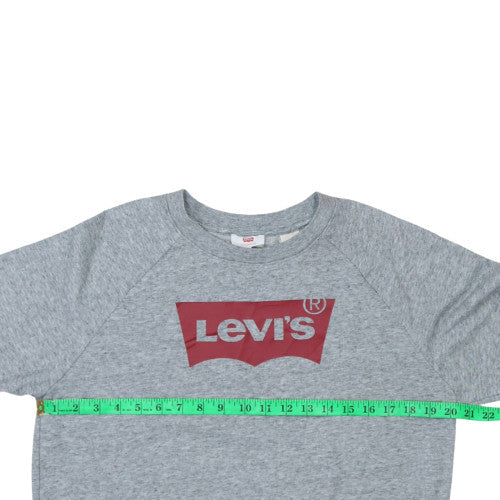 Levi's Men's Grey Crew Neck Graphic Logo Pullover Sweatshirt Size S - Image 3