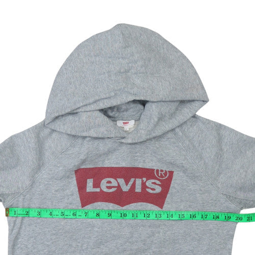 Levi's Mens Grey Hoodie Small Pullover Graphic Logo Sweatshirt - Image 2