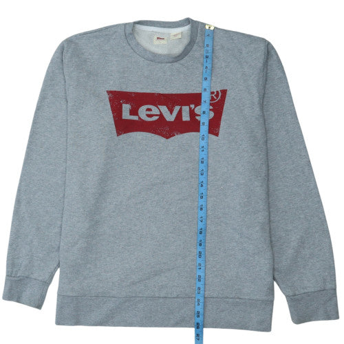 Levi's Men's Grey Logo Crew Neck Pullover Sweatshirt Size L - Image 2