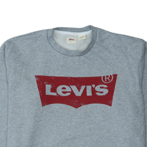 Levi's Men's Grey Logo Crew Neck Pullover Sweatshirt Size L - Image 7