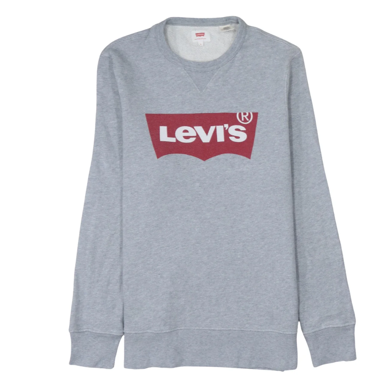 Levi's Mens Grey Logo Crew Neck Pullover Sweatshirt Size S