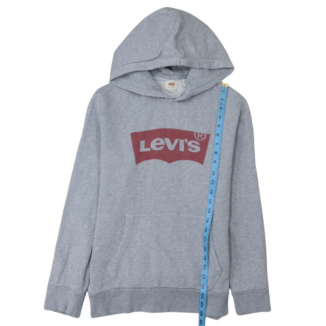 Levi's Men's Grey Logo Pullover Hoodie Size M Regular Fit - Image 3