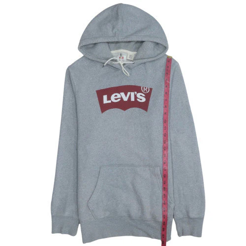 Levi's Men's Grey Pullover Hoodie M Graphic Print Cotton Blend - Image 2