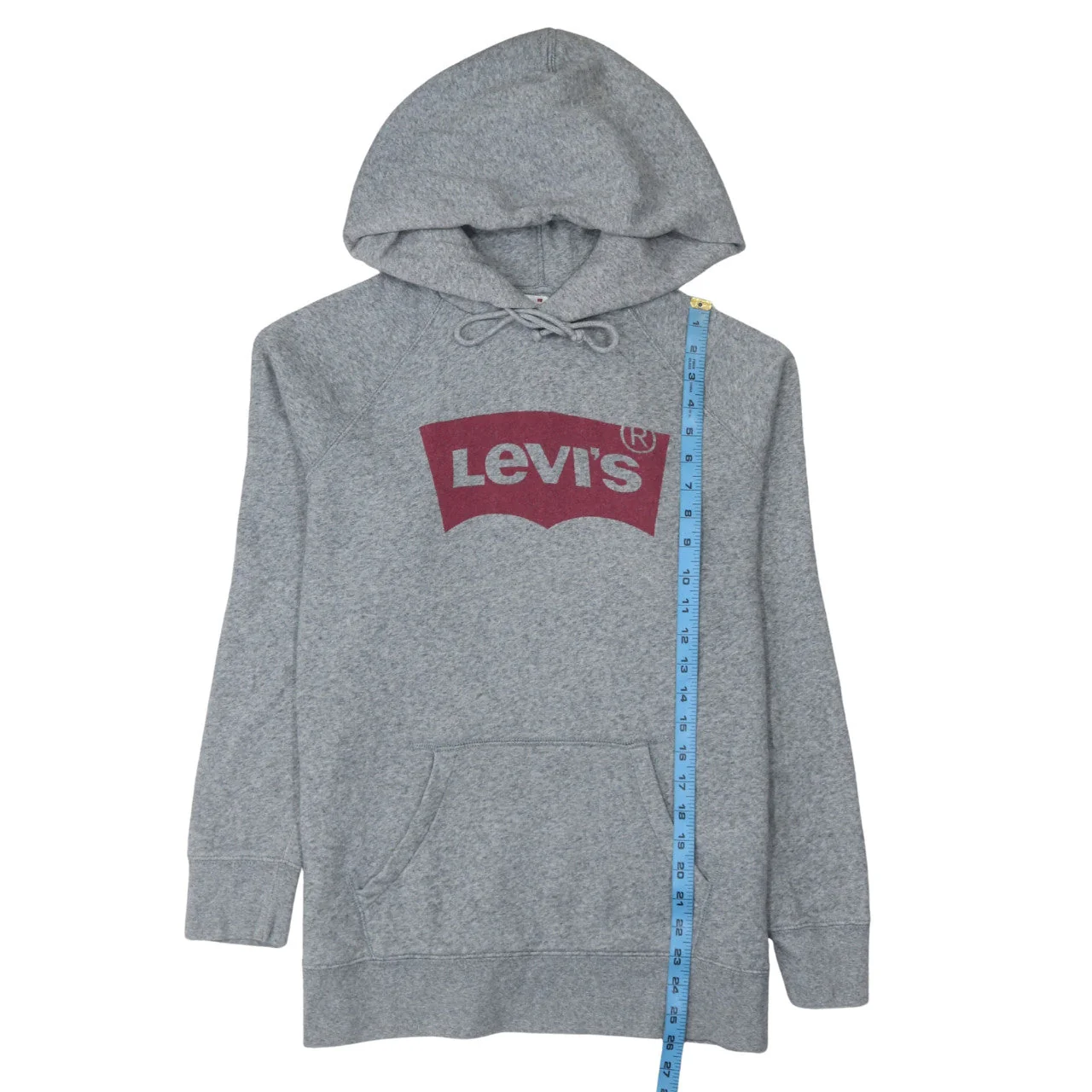 Levi's Men's Grey Pullover Hoodie M Logo Graphic Fleece - Image 3