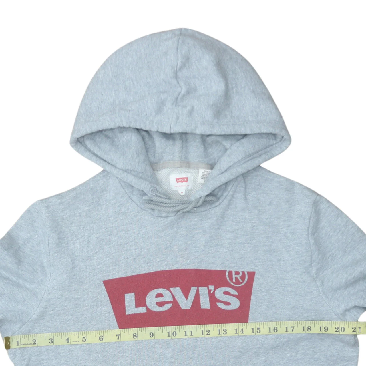 Levi's Men's Grey Pullover Hoodie M Logo Graphic Sweatshirt - Image 3