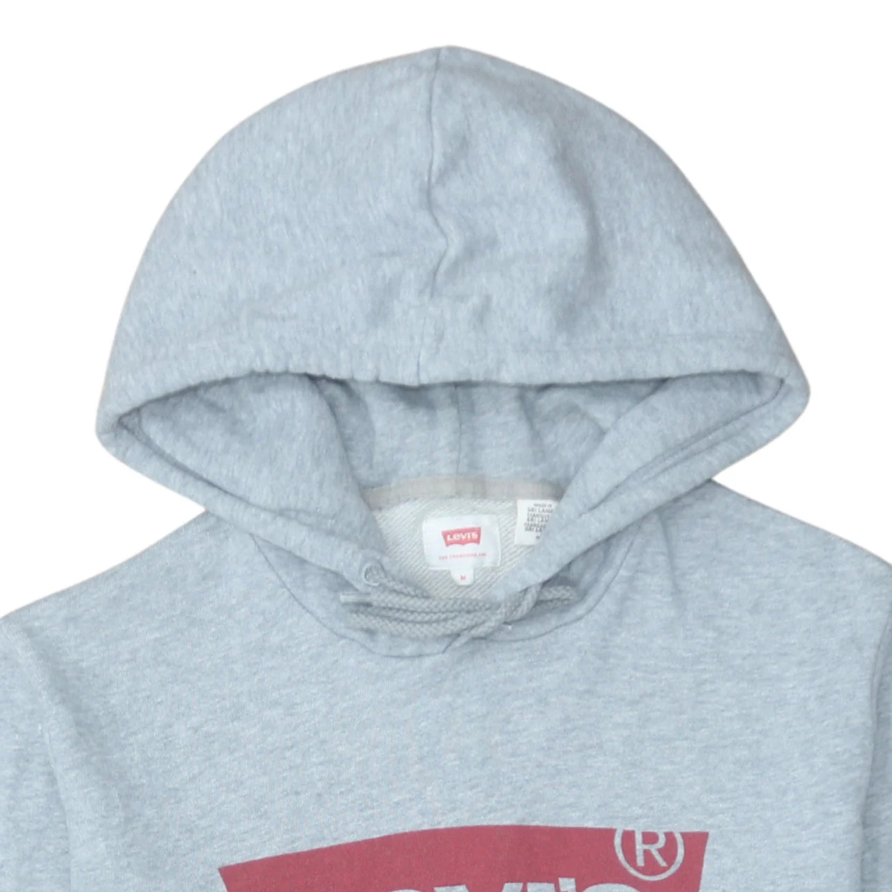 Levi's Men's Grey Pullover Hoodie M Logo Graphic Sweatshirt - Image 7