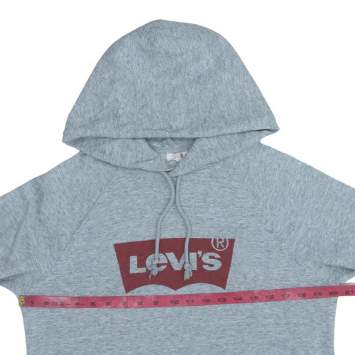 Levi's Men's Grey Pullover Hoodie Medium Logo Fleece Sweatshirt - Image 2