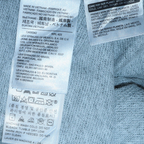 Levi's Men's Grey Pullover Hoodie Medium Logo Fleece Sweatshirt - Image 6
