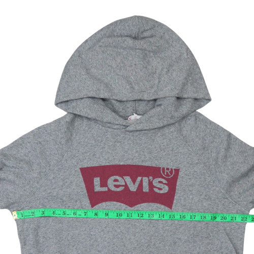 Levi's Men's Grey Pullover Hoodie Small Logo Graphic Print - Image 3