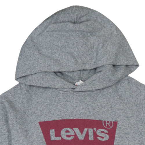 Levi's Men's Grey Pullover Hoodie Small Logo Graphic Print - Image 8
