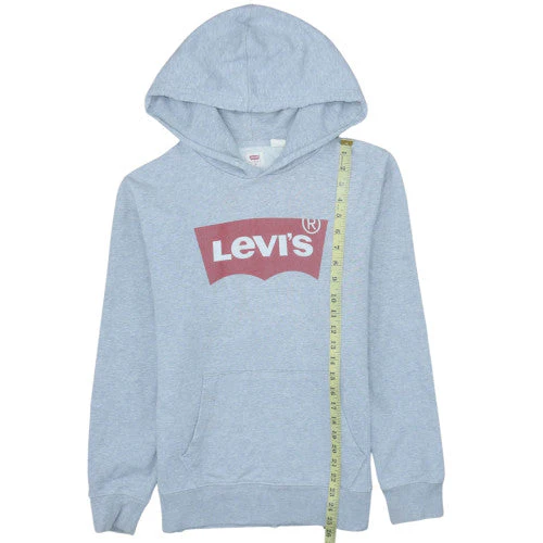 Levi's Mens Grey Small Pullover Hoodie with Logo - Image 2