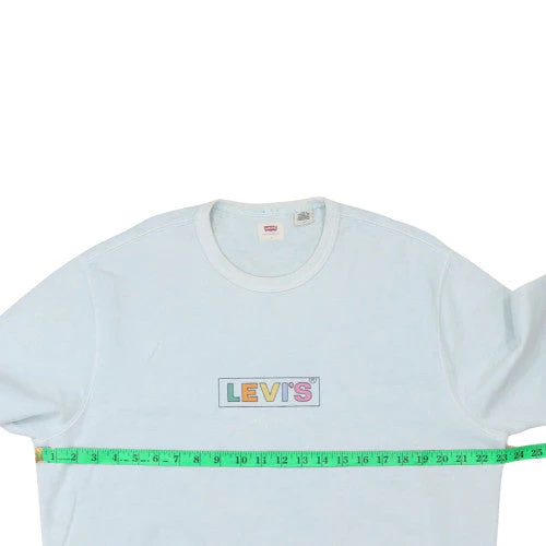 Levi's Men's Light Blue Logo Crew Neck Sweatshirt Size L - Image 2