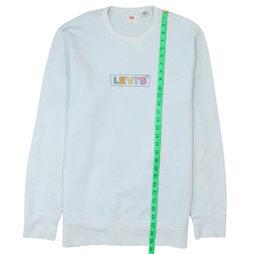 Levi's Men's Light Blue Logo Crew Neck Sweatshirt Size L - Image 3