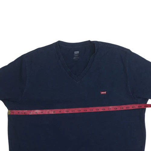 Levi's Men's Navy Blue V-Neck Cotton T-Shirt XL Standard Fit - Image 2