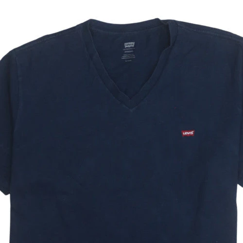 Levi's Men's Navy Blue V-Neck Cotton T-Shirt XL Standard Fit - Image 7