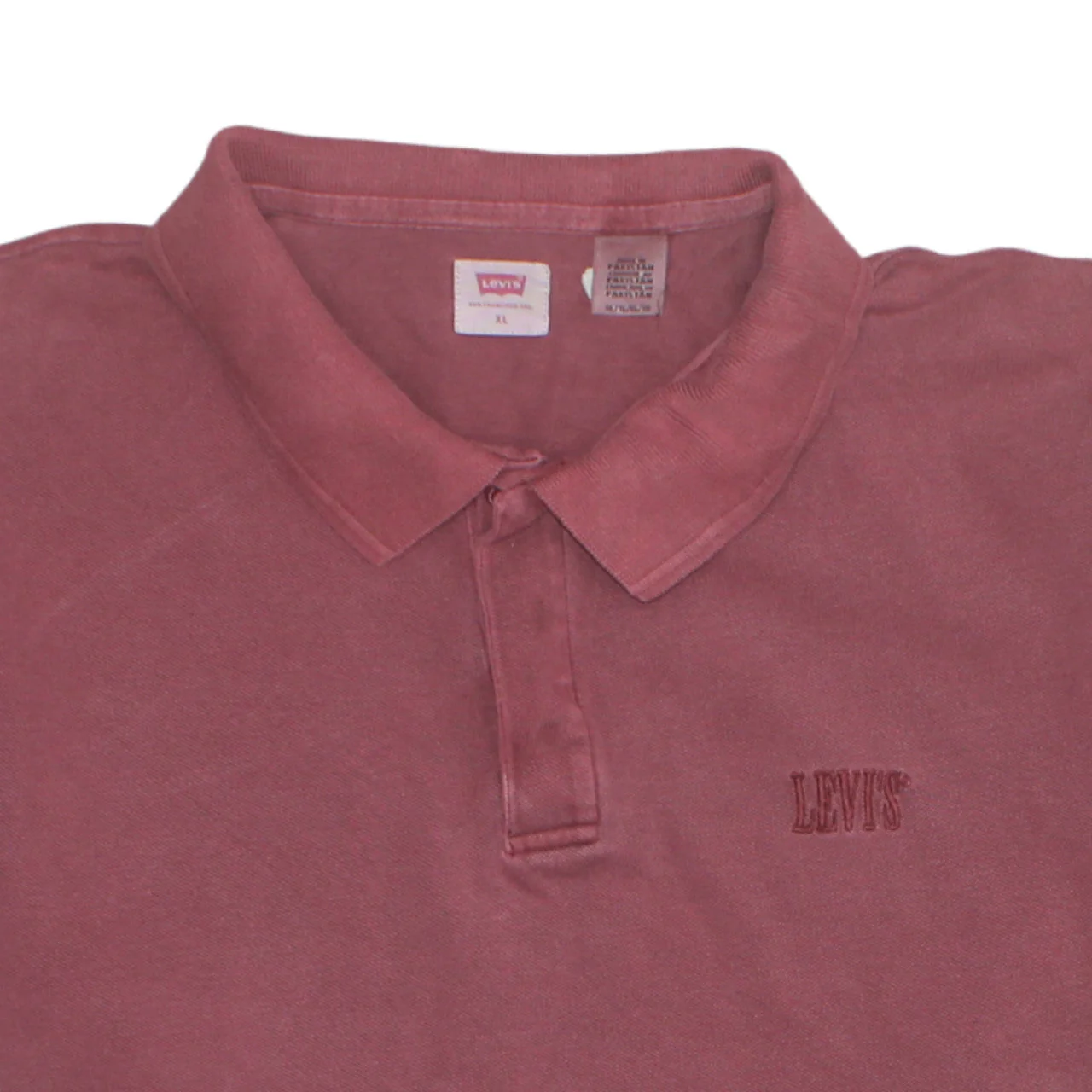 Levi's Men's Red Cotton Short Sleeve Polo Shirt XL - Image 8