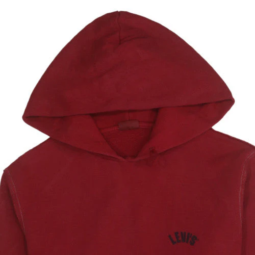 Levi's Men's Red Pullover Hoodie Medium Fleece Cotton Sweatshirt - Image 8
