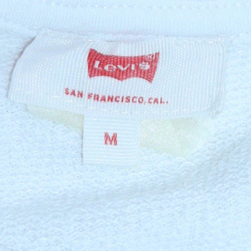 Levi's Men's White Logo Crew Neck Pullover Sweatshirt M - Image 6
