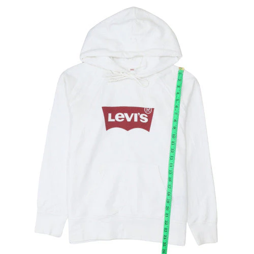 Levi's Men's White Pullover Hoodie M Graphic Logo Sweatshirt - Image 2