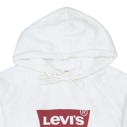 Levi's Men's White Pullover Hoodie M Graphic Logo Sweatshirt - Image 7