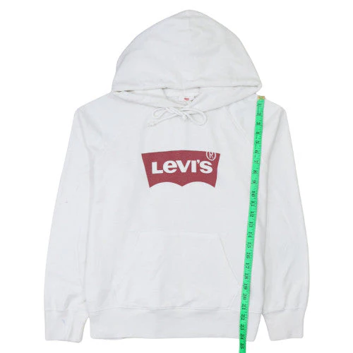 Levi's Men's White Pullover Hoodie M Logo Graphic Hooded Sweatshirt - Image 3