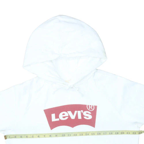 Levi's Men's White Pullover Hoodie M Logo Graphic Sweatshirt - Image 3
