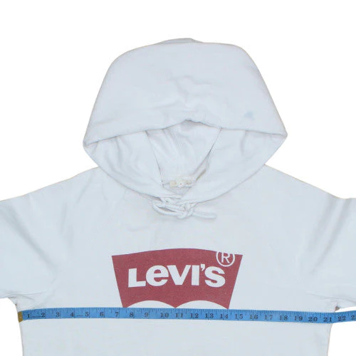 Levi's Men's White Pullover Hoodie S Regular Fit Graphic Fleece - Image 2