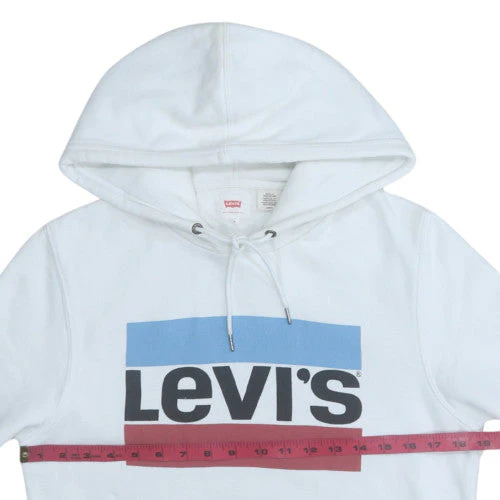 Levi's Men's White Pullover Hoodie Small Regular Fit Graphic Logo - Image 2