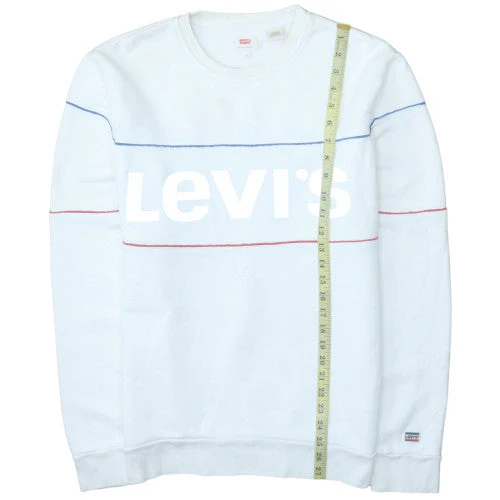 Levi's Men's White Pullover Logo Sweatshirt Size M Classic Fleece - Image 3