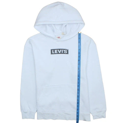 Levi's Men's White Relaxed Fit Logo Pullover Hoodie Size S - Image 2