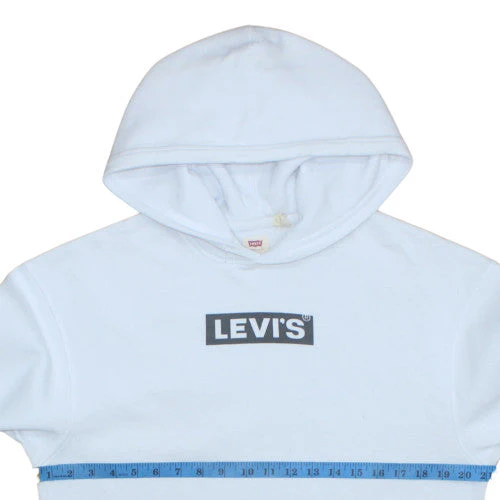 Levi's Men's White Relaxed Fit Logo Pullover Hoodie Size S - Image 3