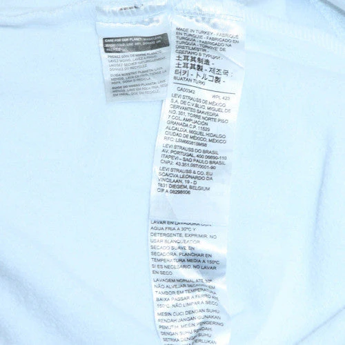 Levi's Men's White Relaxed Fit Logo Pullover Hoodie Size S - Image 5