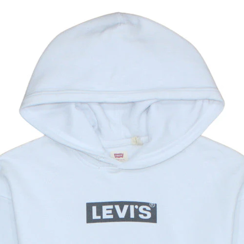 Levi's Men's White Relaxed Fit Logo Pullover Hoodie Size S - Image 7
