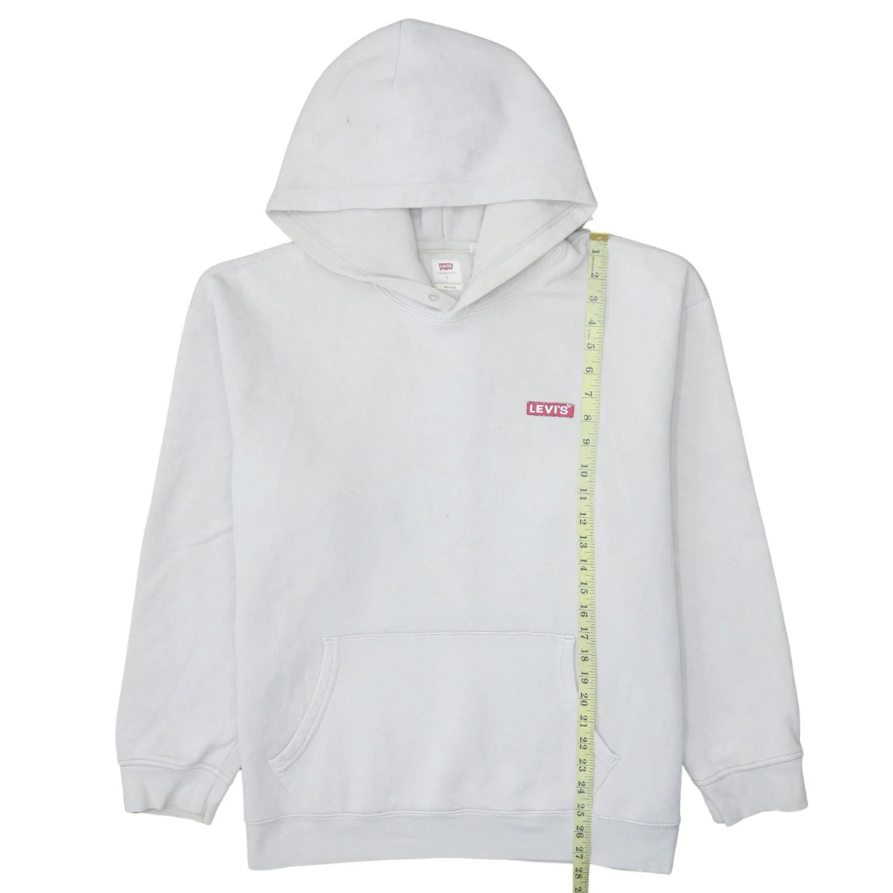 Levi's Men's White Relaxed Fit Pullover Hoodie Size L - Image 3