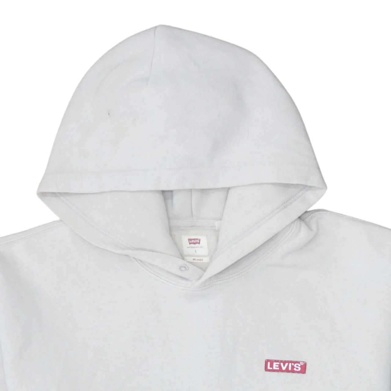 Levi's Men's White Relaxed Fit Pullover Hoodie Size L - Image 8
