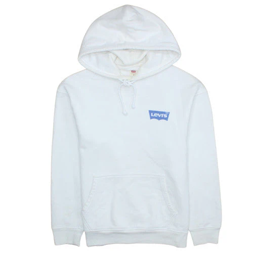 Levi's Men's White Relaxed Fit Pullover Hoodie Size M