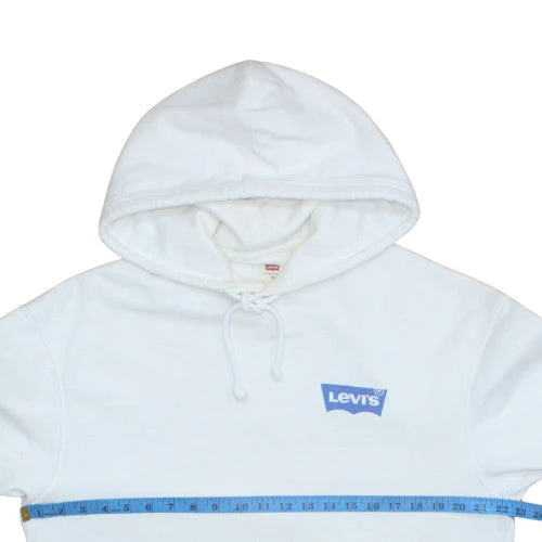 Levi's Men's White Relaxed Fit Pullover Hoodie Size M - Image 2
