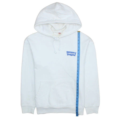 Levi's Men's White Relaxed Fit Pullover Hoodie Size M - Image 3