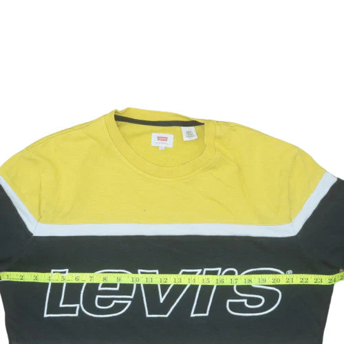 Levi's Mens Yellow Crew Neck Logo Pullover Sweatshirt L - Image 2